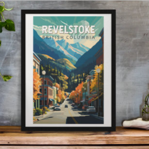 Revelstoke Canada Travel Art Vintage Poster