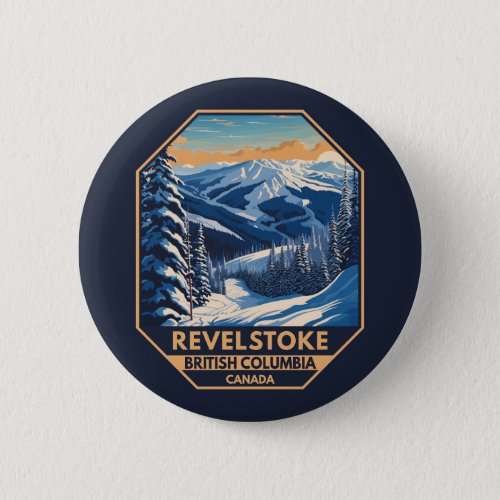 Revelstoke Canada Winter Vintage Button
