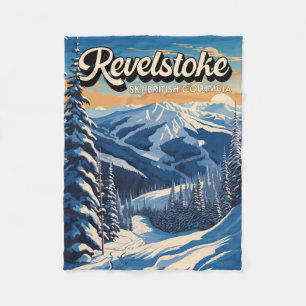 Revelstoke Canada Winter Vintage Fleece Blanket