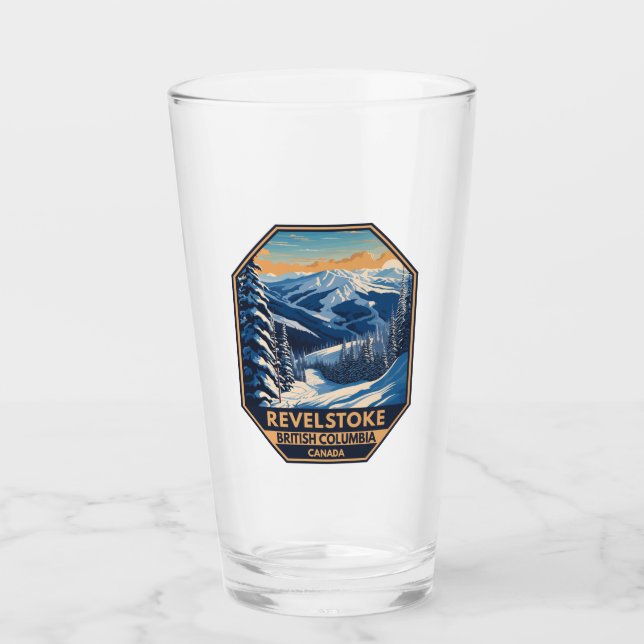 Revelstoke Canada Winter Vintage Glass (Front)