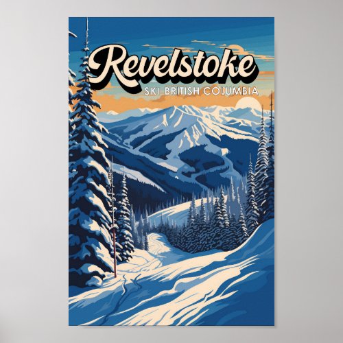 Revelstoke Canada Winter Vintage Poster