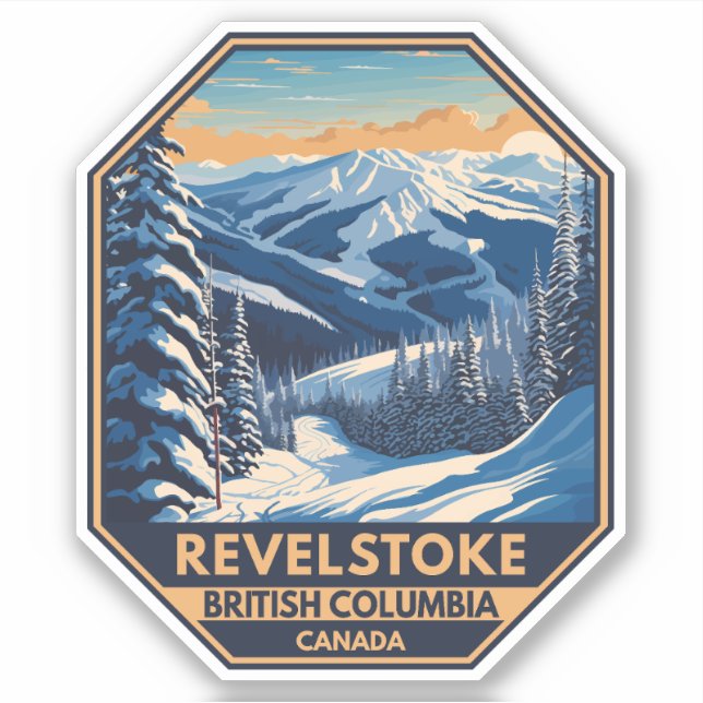 Revelstoke Canada Winter Vintage Sticker (Front)