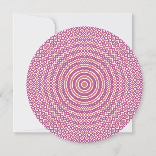 Reverb Round Note Card in Hot Pink and Peach 