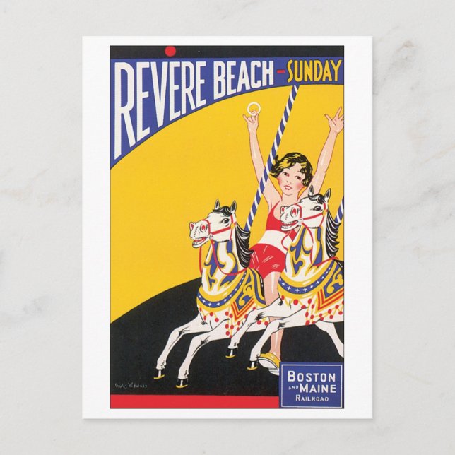 Revere Beach Travel Poster Postcard (Front)