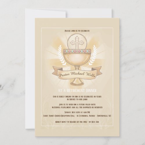 Revered Chalice Retirement Dinner Invitation