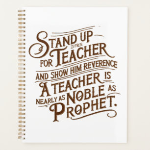 reverence and honor toward Teacher Planner