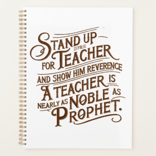 reverence and honor toward Teacher Planner