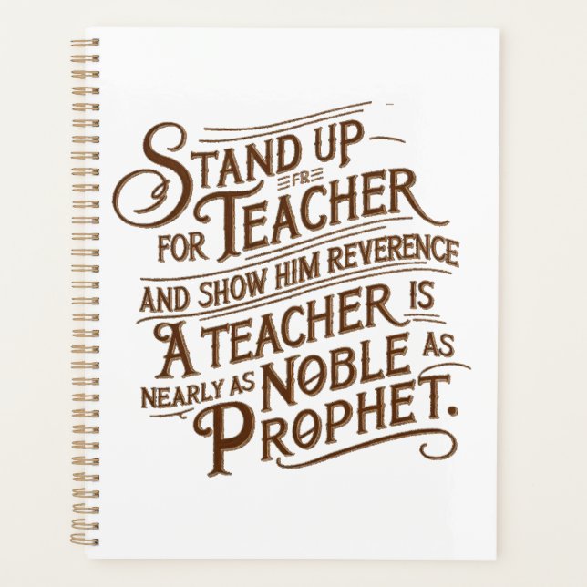 reverence and honor toward Teacher Planner (Front)
