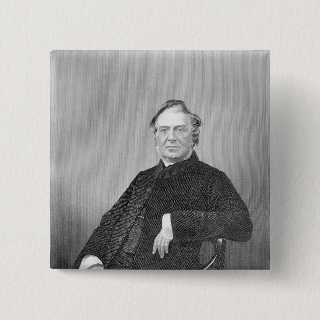 Reverend Hugh Stowell, engraved by D. J. Pound Pinback Button (Front)