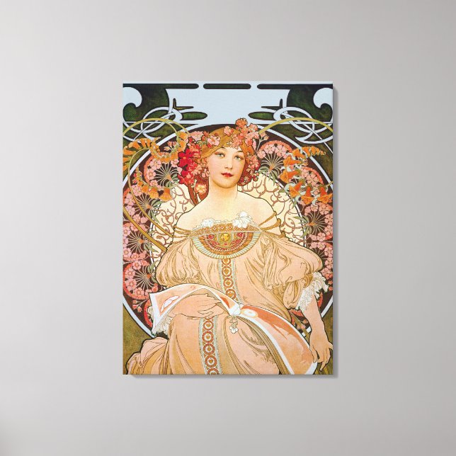 Reverie by Alphonse Mucha Canvas Print (Front)