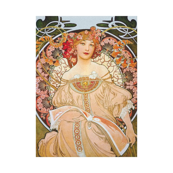 Reverie by Alphonse Mucha Gallery Wrap Canvas