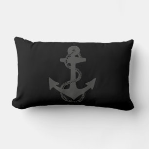 reverse 2 sided - nautical ANCHOR Lumbar Pillow