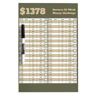 reverse 52 week money challenge printable chart