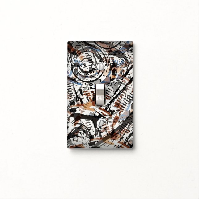 Reverse Abstract V-Twin Light Switch Cover (In Situ)