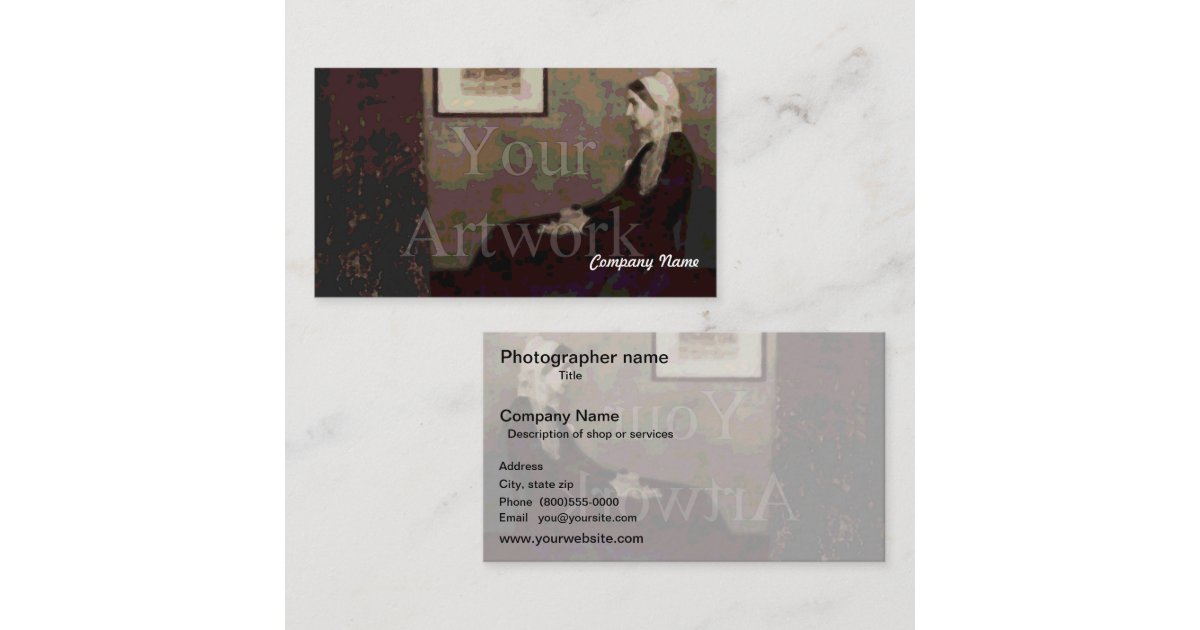 Reverse Art on Back Business Card | Zazzle