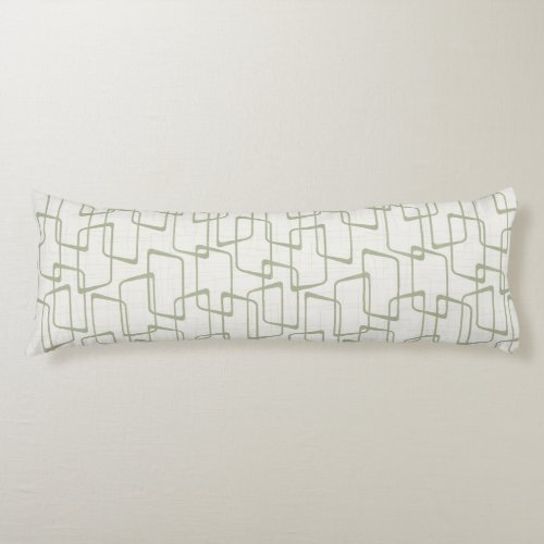 Reverse Beryl Green Retro Geometric Pattern Body Pillow