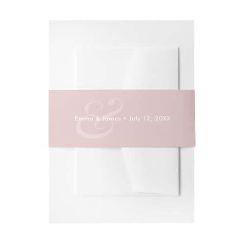 Reverse Blush Wedding Invitation Belly Band | Amp