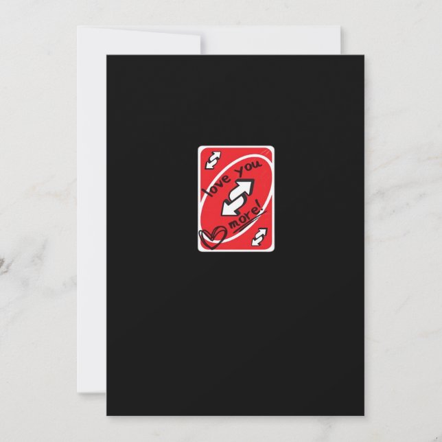 Reverse Card Love You More Funny Playful Style  (Front)