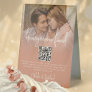 Reverse Color Photo Honeymoon Fund QR Wedding  Table Tent Sign