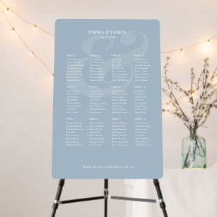 REVERSE DBlue Ampersand Wedding 12 Seating Chart Foam Board