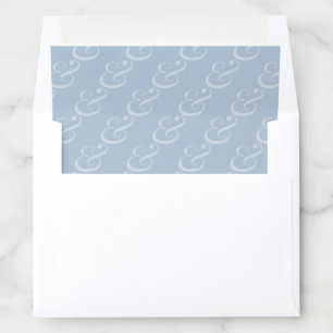 REVERSE Dusty Blue Ampersand Pattern Wedding Envelope Liner