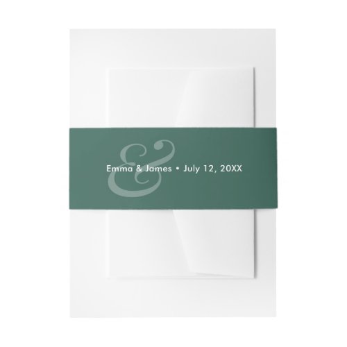 Reverse Emeral Wedding Invitation Belly Band | Amp