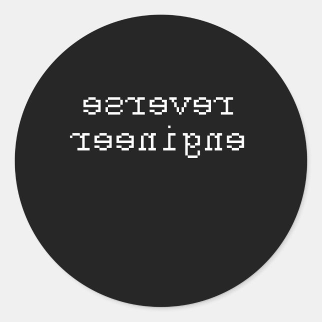 REVERSE ENGINEER CLASSIC ROUND STICKER (Front)