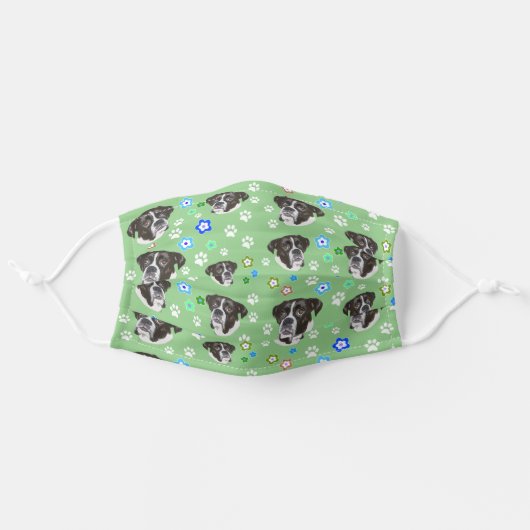 Reverse Flashy Brindle Boxer Dog Breed Adult Cloth Face Mask (Front, Unfolded)