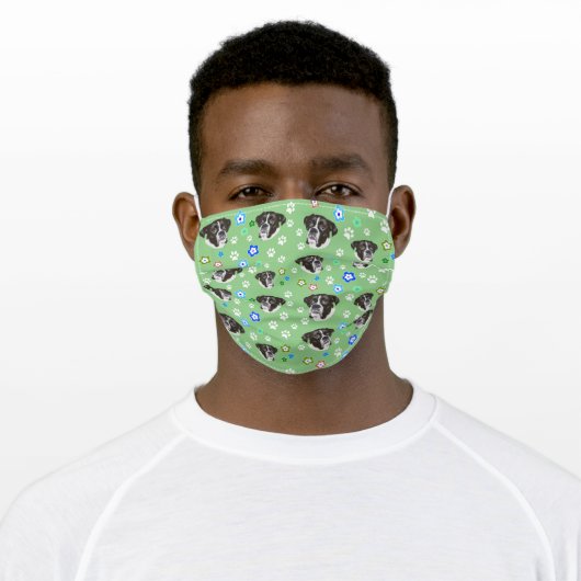 Reverse Flashy Brindle Boxer Dog Breed Adult Cloth Face Mask (Worn)