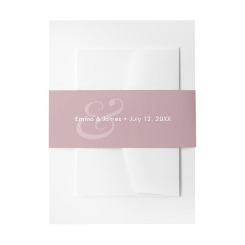 Reverse Mauve Wedding Invitation Belly Band | Amp