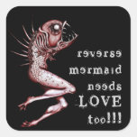 Reverse Mermaid Needs Love Awareness Sticker at Zazzle