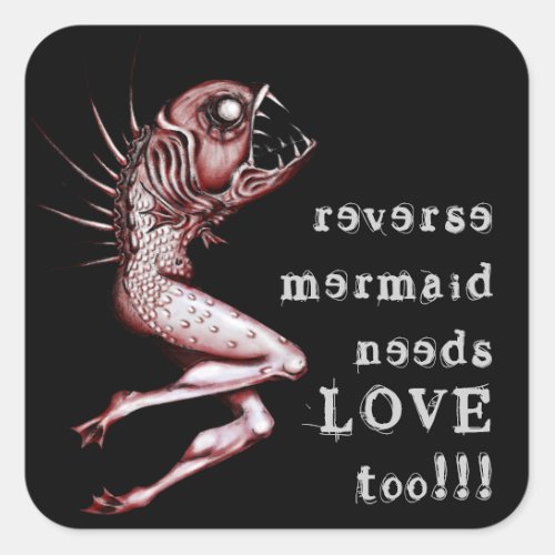 Reverse mermaid needs love awareness sticker