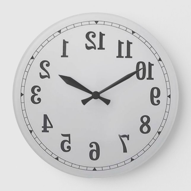Reverse Numbers Wall Clock (Front)