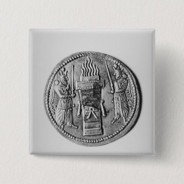 Reverse of a coin of Shapur II Pinback Button (Front)