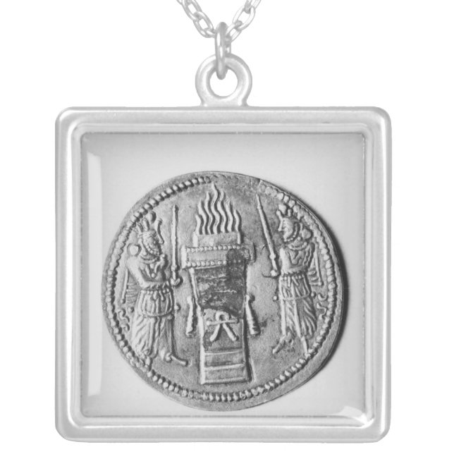 Reverse of a coin of Shapur II Silver Plated Necklace (Front)