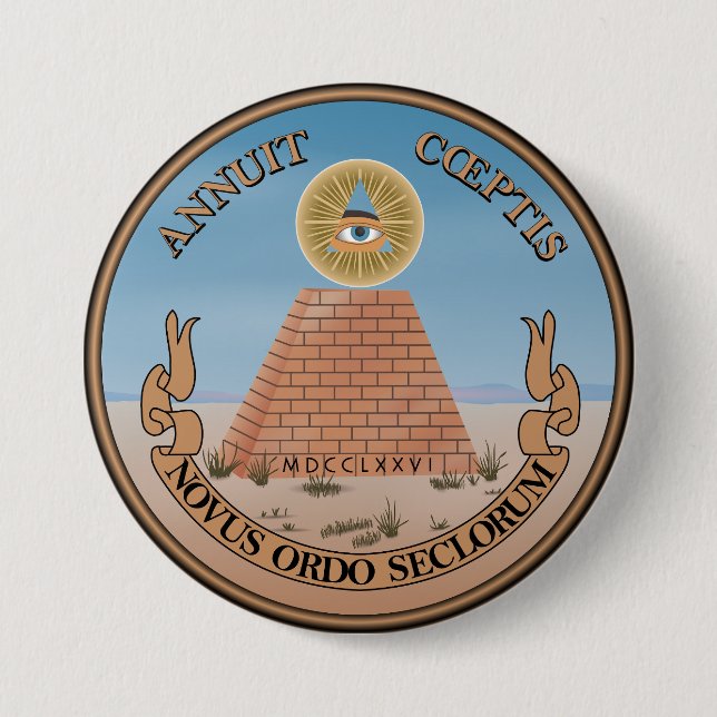 Reverse of the Great Seal Button (Front)