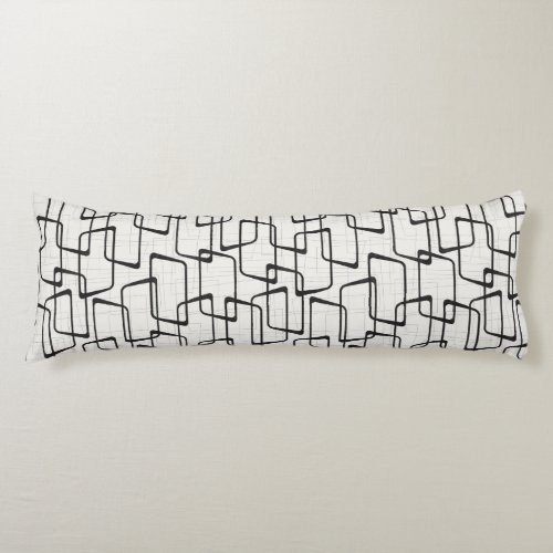 Reverse Soft Black Retro Geometric Pattern Body Pillow