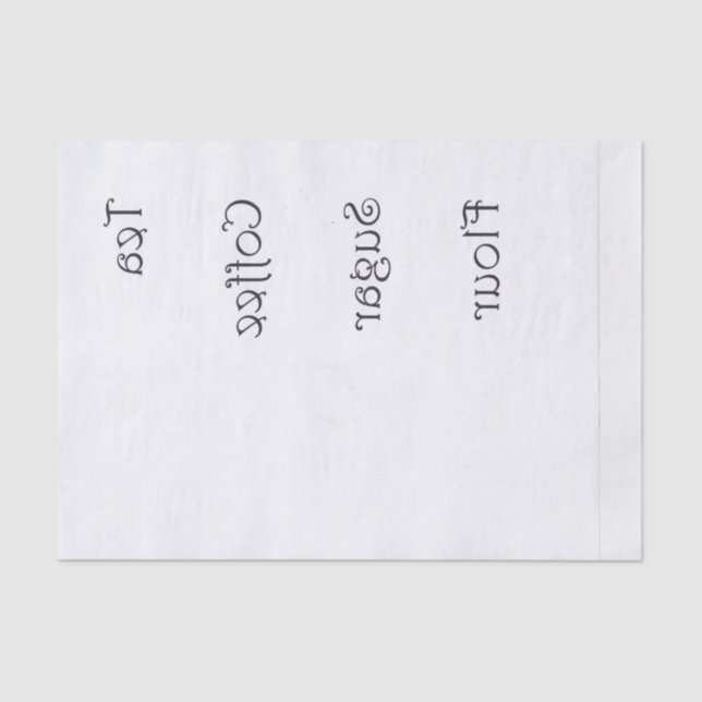 Reverse Tea Coffee Flour Sugar Tissue Paper (Front)