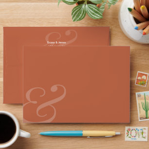 REVERSE Terrac Ampersand Wedding Return Address Envelope