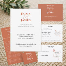 Reverse Terracotta Ampersand Wedding | Save the