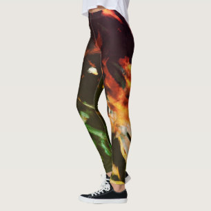 Reverse Tie Dye Leggings, Cute Women's Tie Dye Leggings