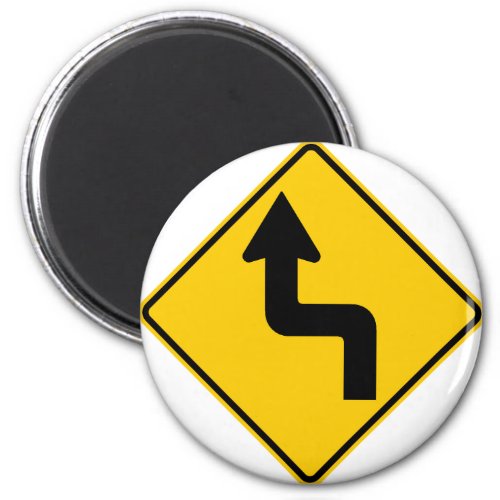 Reverse Turn Left Highway Sign Magnet