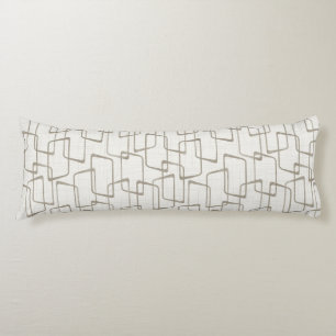 Reverse Warm Gray Retro Geometric Pattern Body Pillow