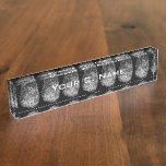 Reversed Loop Fingerprint Desaturated Desk Name Plate<br><div class="desc">A fingerprint in its narrow sense is an impression left by the friction ridges of a human finger. The recovery of fingerprints from a crime scene is an important method of forensic science.</div>