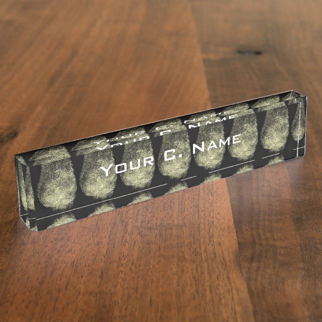 Reversed Loop Fingerprint Desk Name Plate (Side)