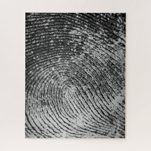 Reversed Loop Fingerprint Forensic Art Jigsaw Puzzle