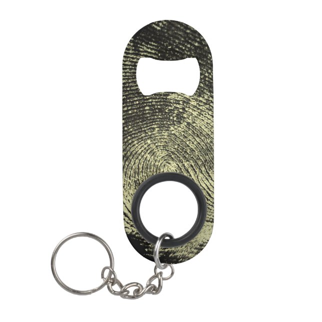 Reversed Loop Fingerprint Keychain Bottle Opener (Front)