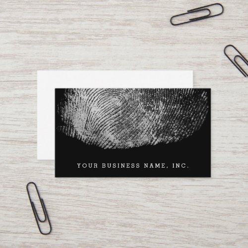 Reversed Loop Fingerprint Monochrome Business Card