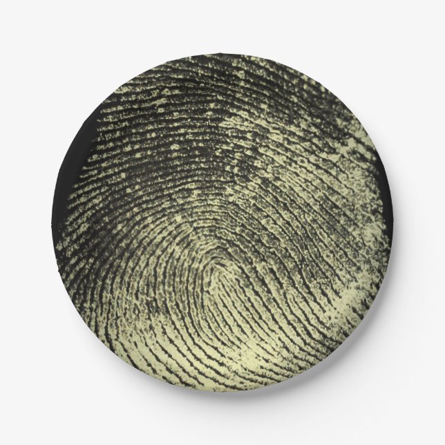 Reversed Loop Fingerprint Paper Plates (Front)