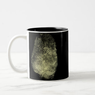 Reversed Loop Fingerprint Two-Tone Coffee Mug